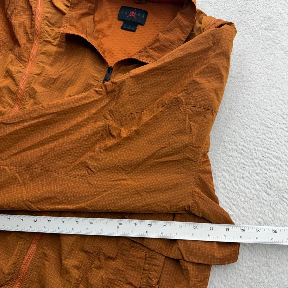 Jordan 23 Engineered Mens XXL Burnt Orange Ripstop Multi Zip Windbreaker Jacket
